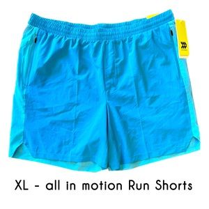 XL Turquoise all in motion 7” Run Shorts (NEW w/Tags)